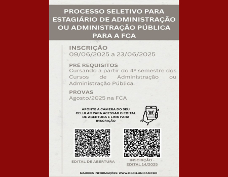Inscrições abertas: processo seletivo para estagiários de Adm e Adm Pública