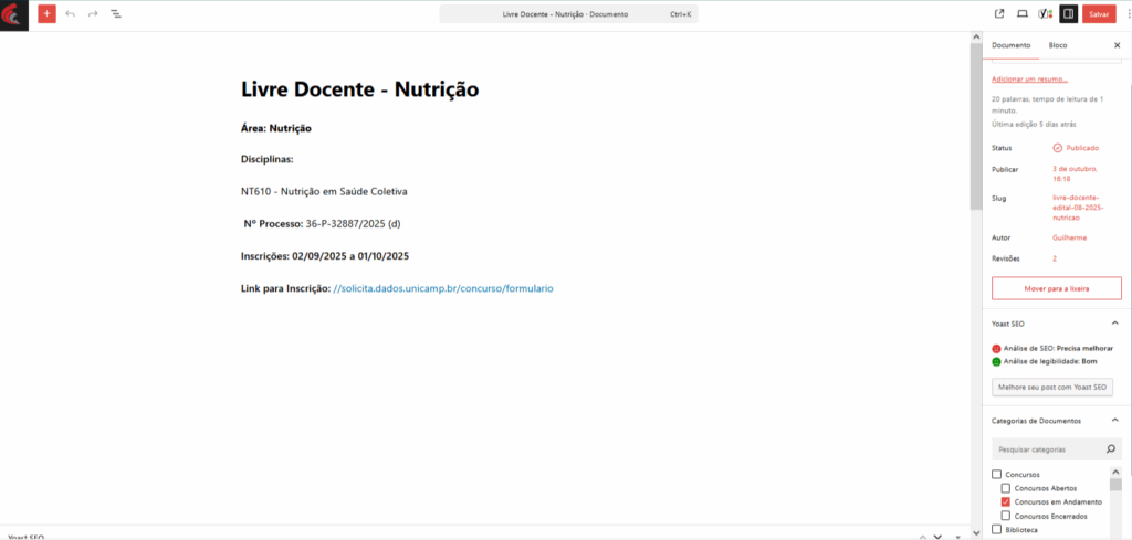 3- Faça as alterações necessárias.