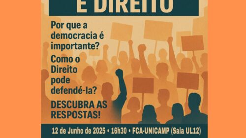 Evento aberto: participe da palestra "Democracia e Direito"